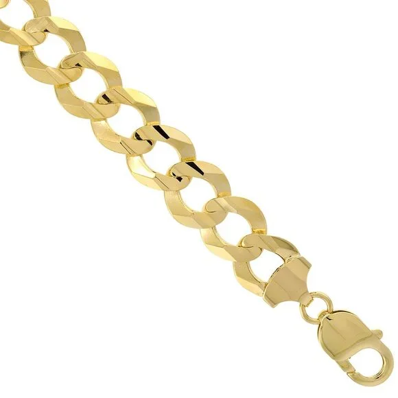 Real 10K Yellow Gold 5mm Cuban Curb Chain Necklace Concaved  22 inches - Picture 2 of 2